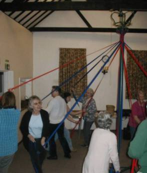 Maypole dancing in Starston