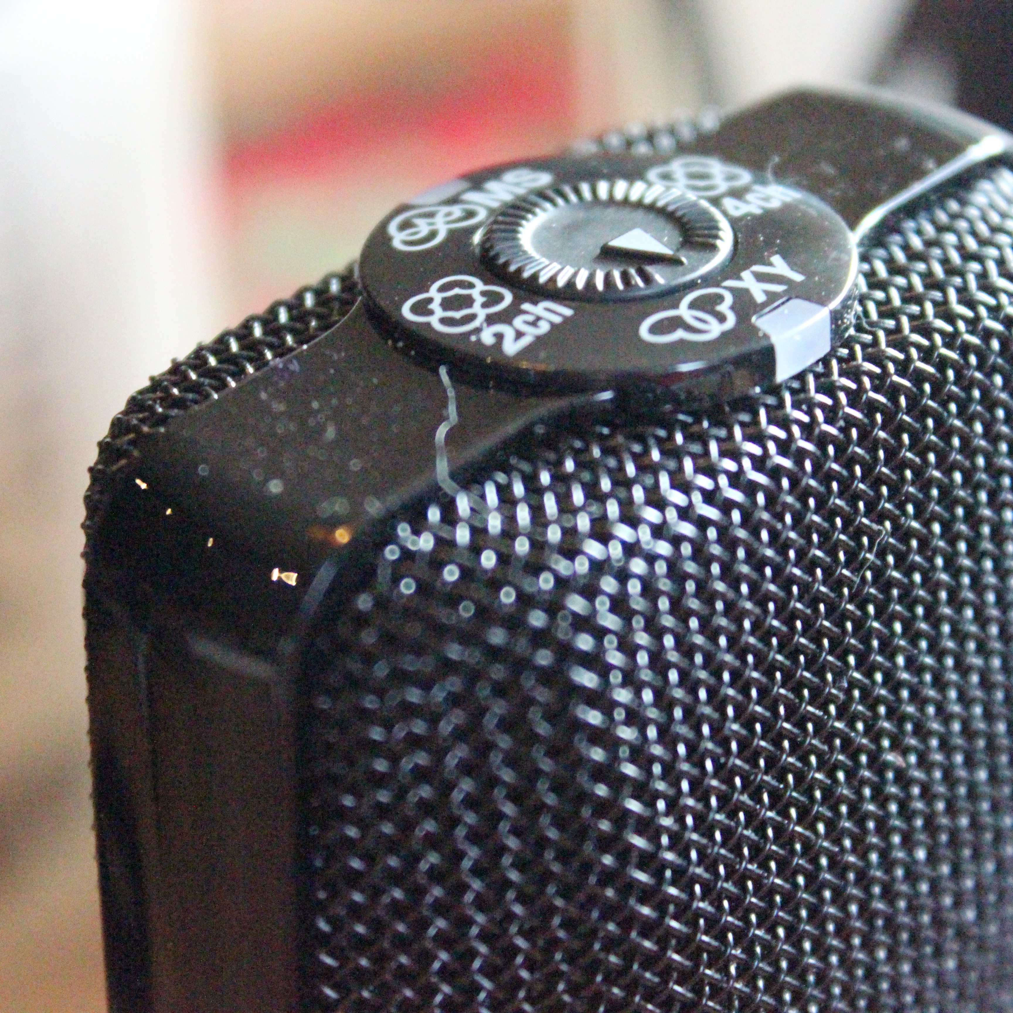 Close-up image of a microphone.